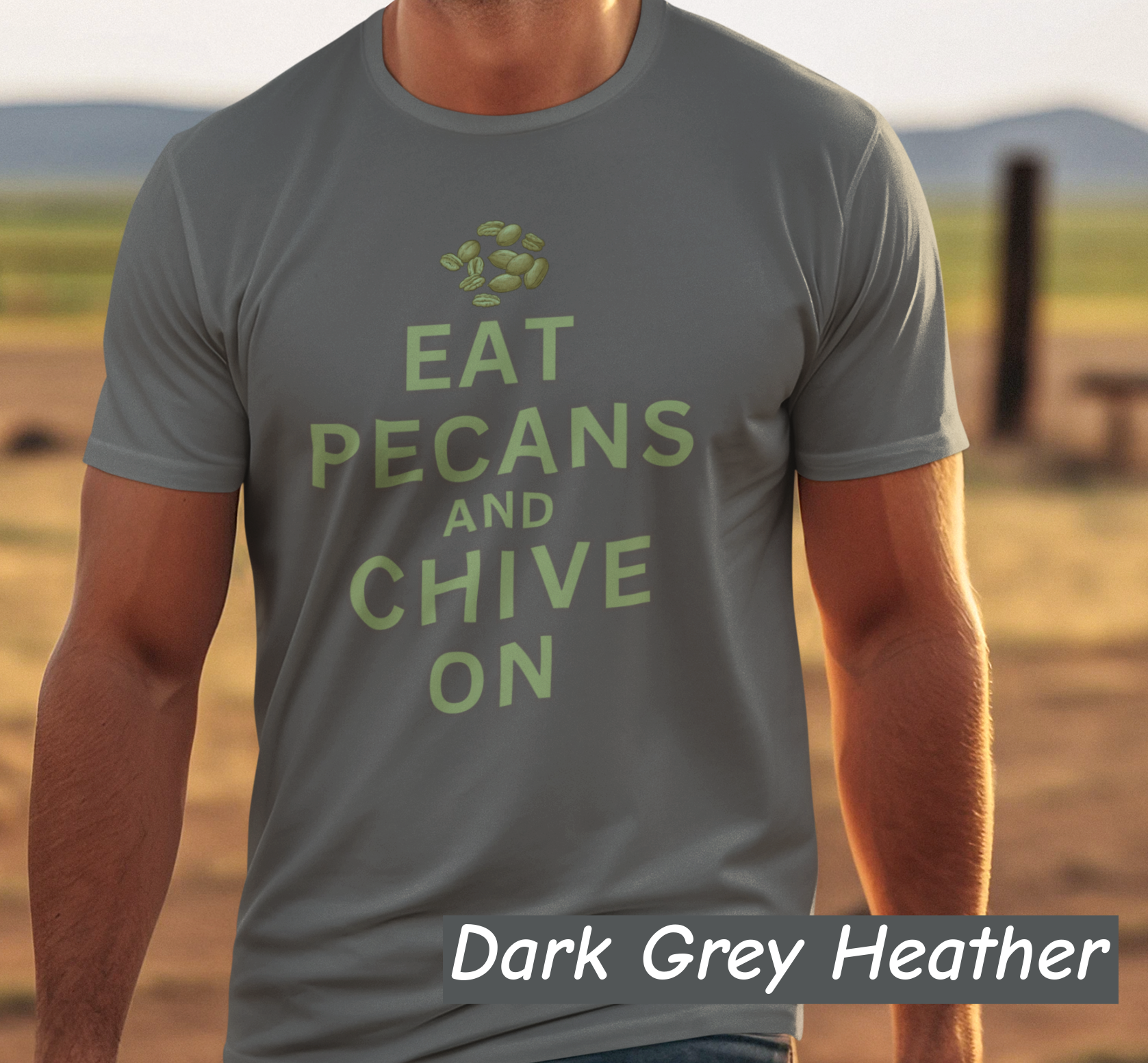 Eat Pecans and Chive On | Funny Foodie Graphic Tee | Bella+Canvas 3001 Unisex Jersey T-Shirt