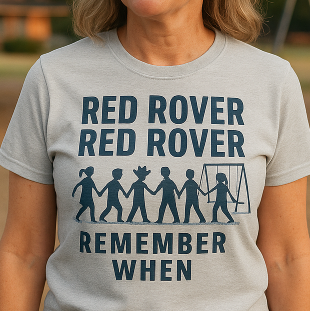 Red Rover Nostalgia T-Shirt – Retro Playground “Remember When” Design – NuttyMerch Nostalgia Collection