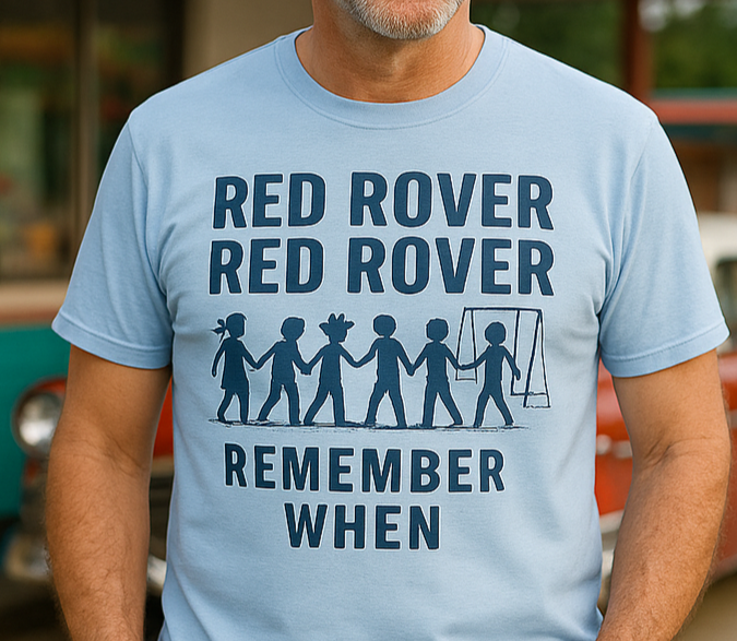 Red Rover Nostalgia T-Shirt – Retro Playground “Remember When” Design – NuttyMerch Nostalgia Collection