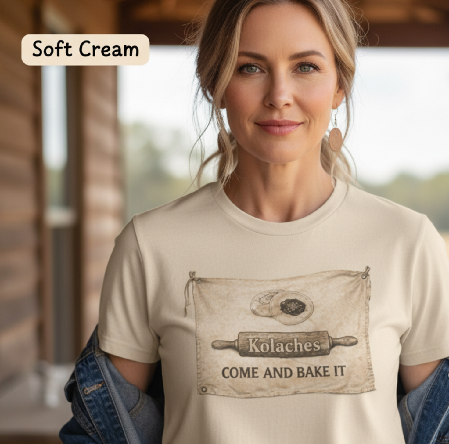 Texas Kolache Flag Tee - Come and Bake It  - Nostalgic Prism Colors