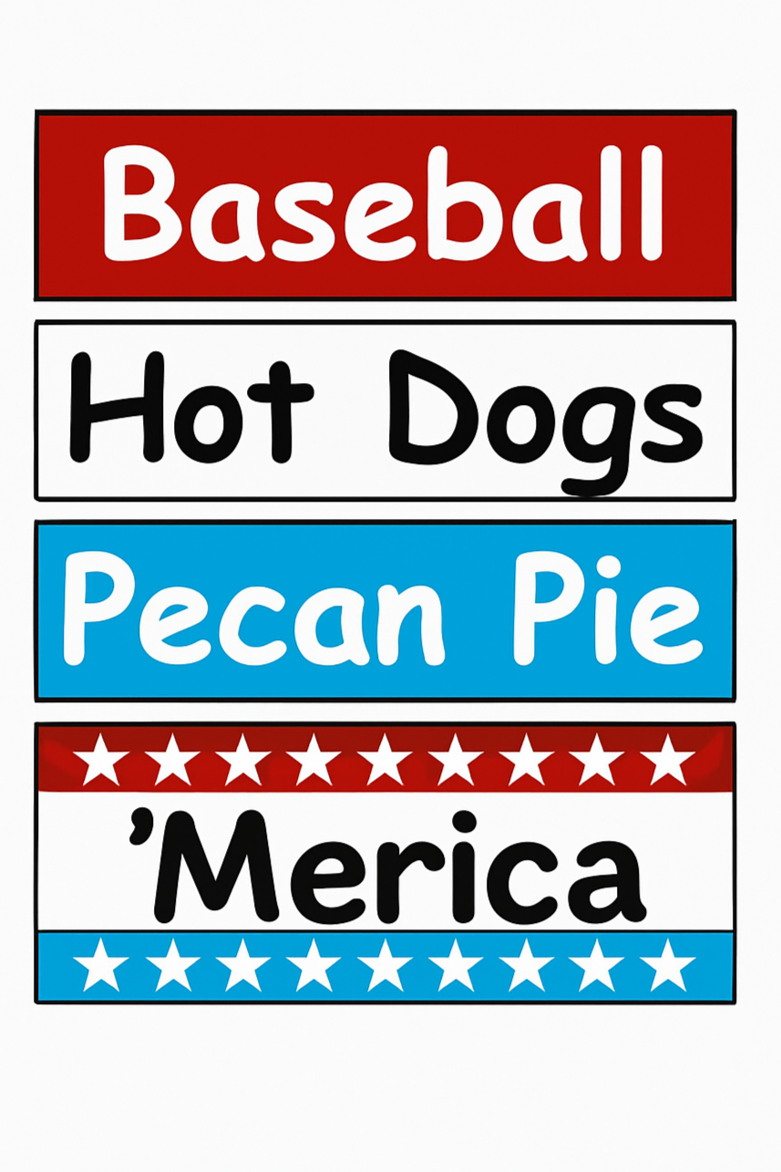 Baseball. Hot Dogs. Pecan Pie. ’Merica. Patriotic Coffee Mug with Pecan Pete