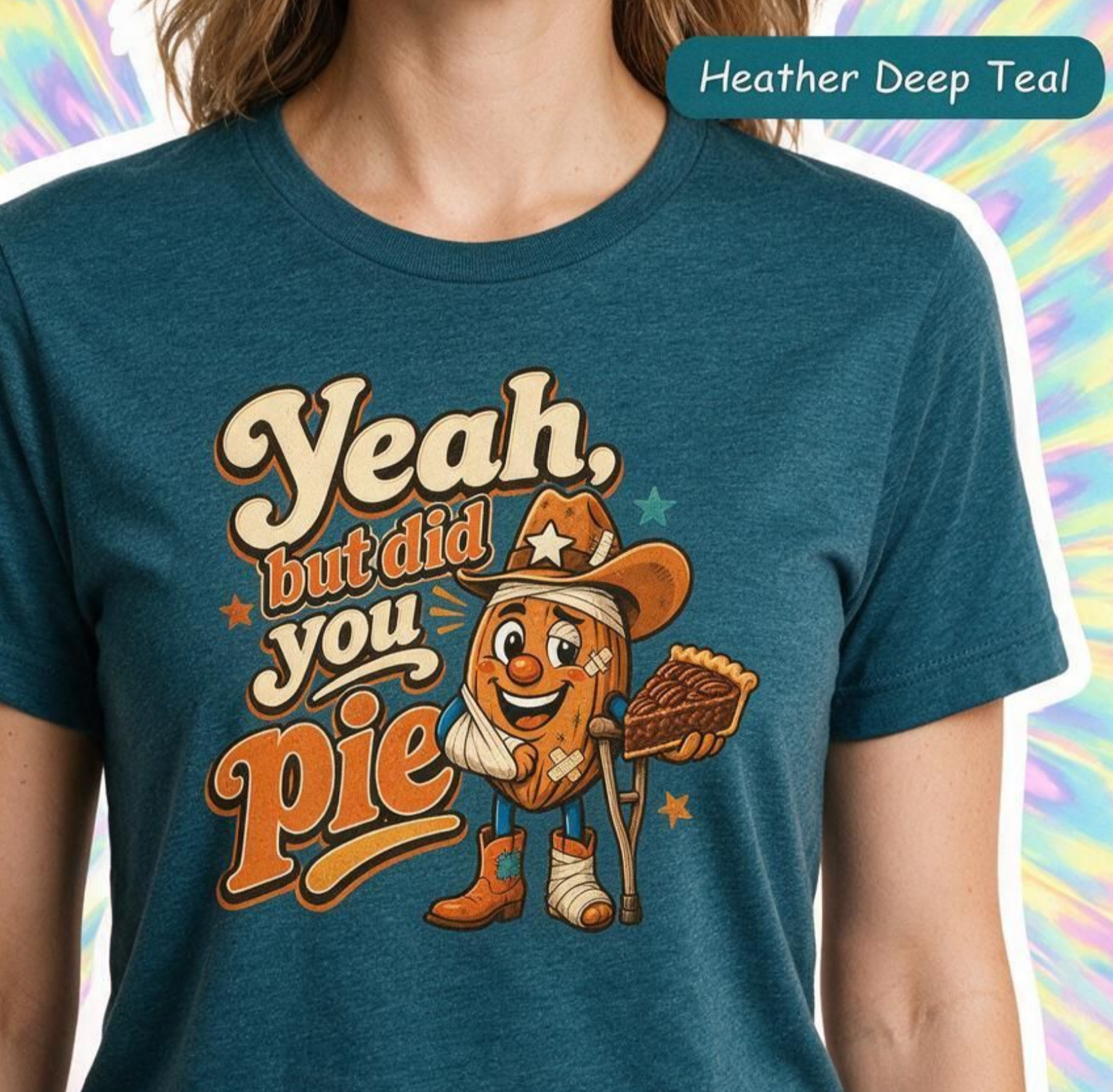 Yeah But Did You Pie T-Shirt | Bandaged Pecan Pete Graphic Tee | Ambulance Food Pun Shirt | Funny NuttyMerch Gift