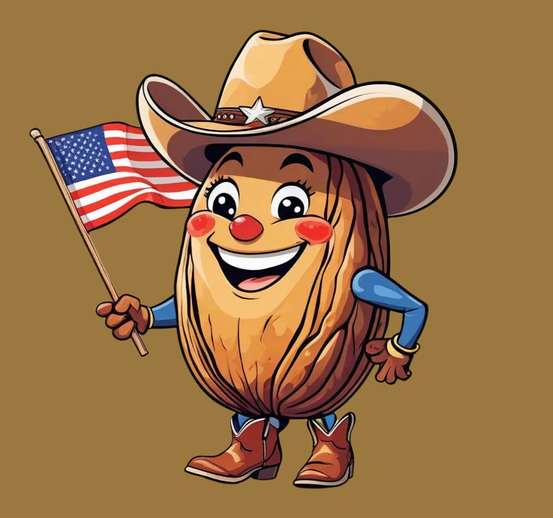 Baseball. Hot Dogs. Pecan Pie. ’Merica. Patriotic Coffee Mug with Pecan Pete