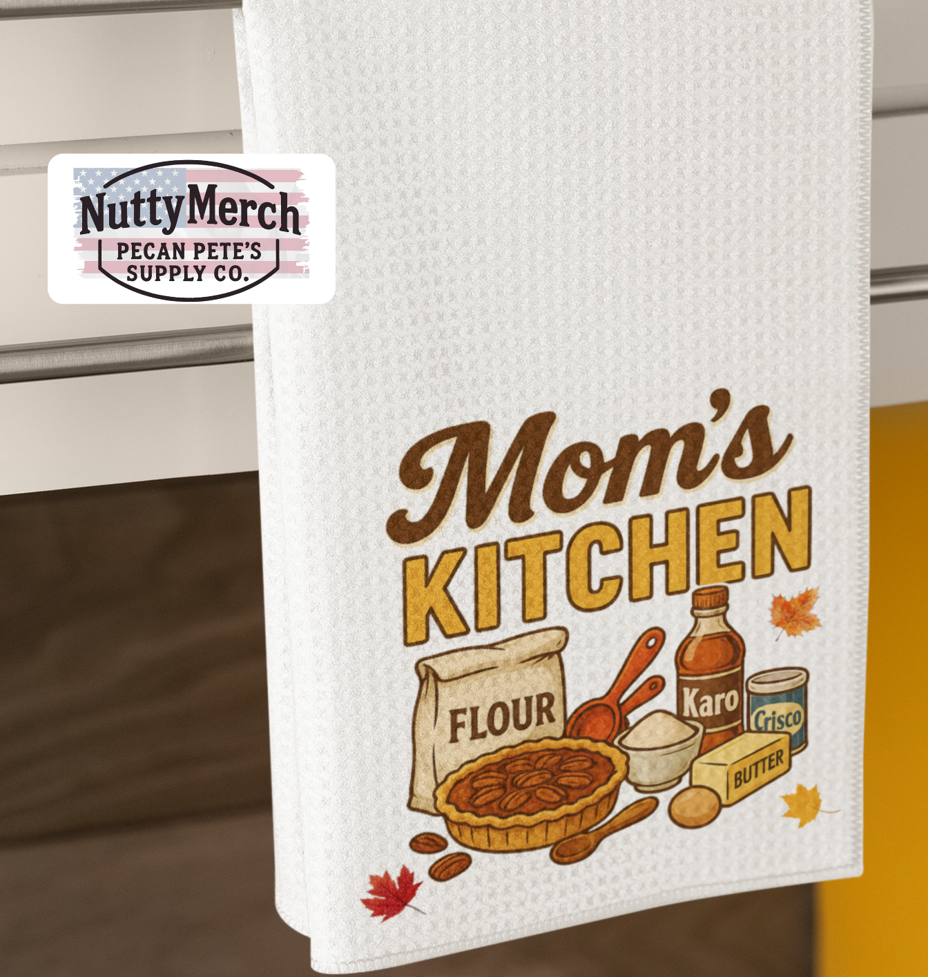 Mom’s Kitchen Tea Towel – Retro Baking Design by NuttyMerch