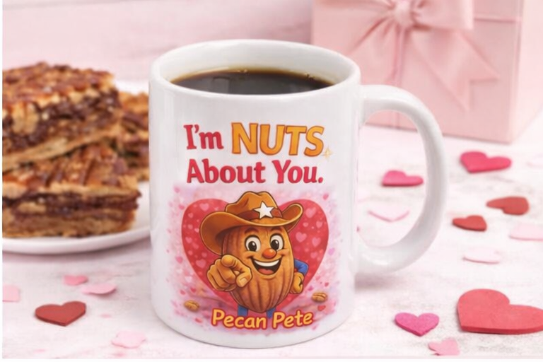 Im Nuts About You Valentine Gift, Pecan Pete Funny Valentine Pun, Cute Candy Heart Love Design, Mug Tee Sticker Pin