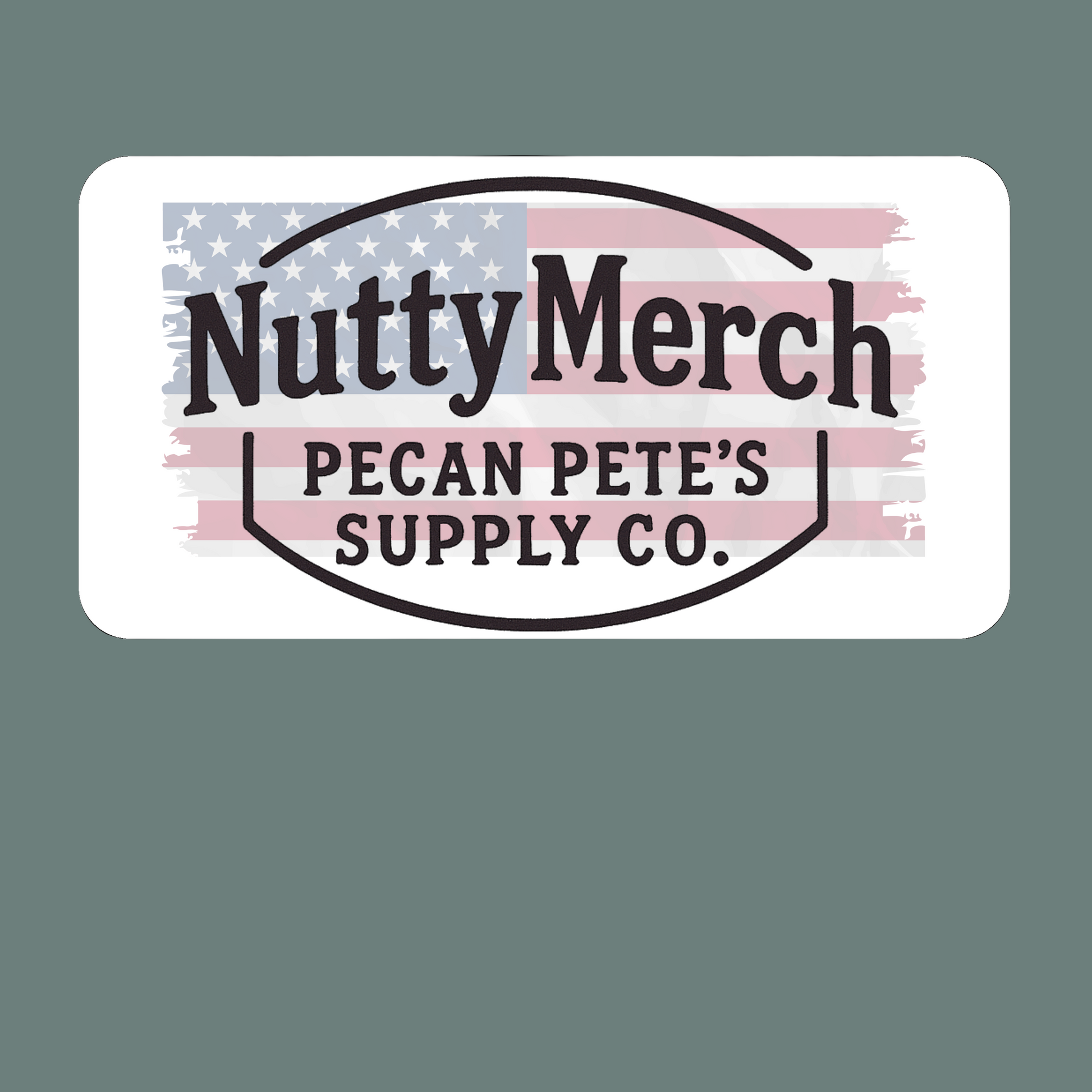 NuttyMerch Logo with patriotic American Flag