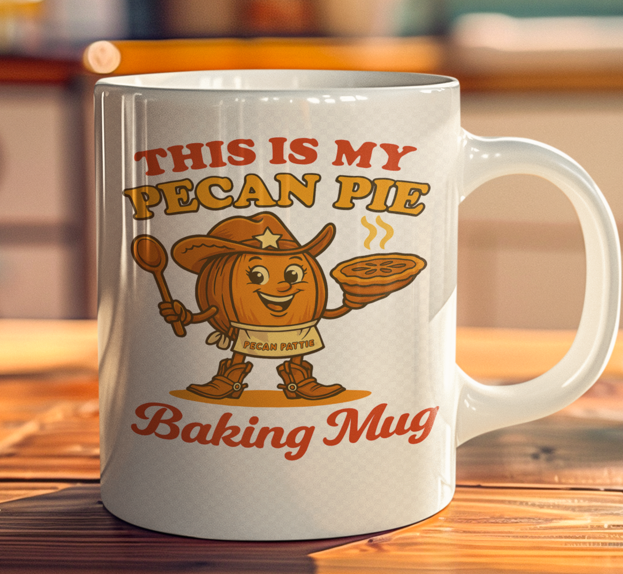 Pecan Pattie Baking Mug | Funny Retro Cowgirl Coffee Cup | Southern Kitchen Gift by NuttyMerch