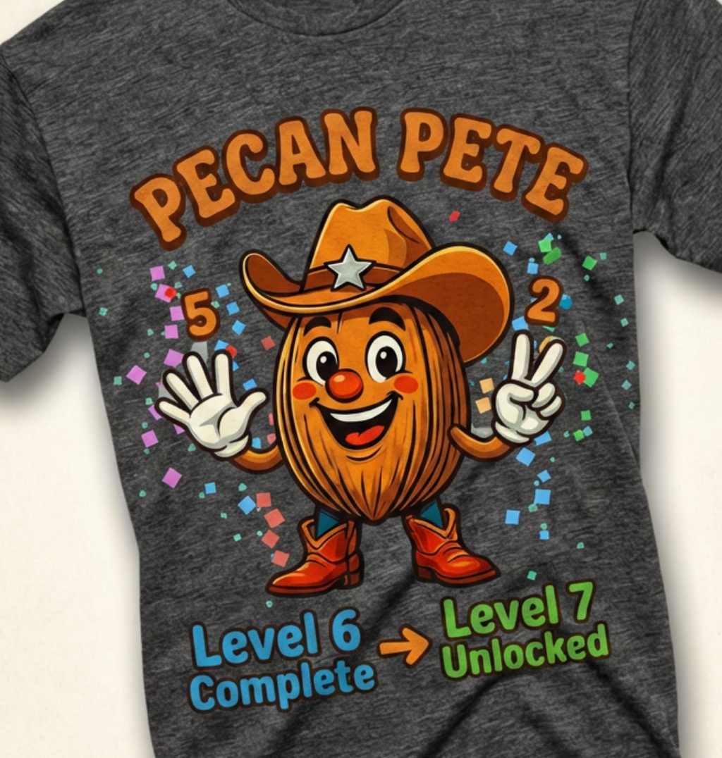 Kids Level 7 Birthday T-Shirt with Pecan Pete