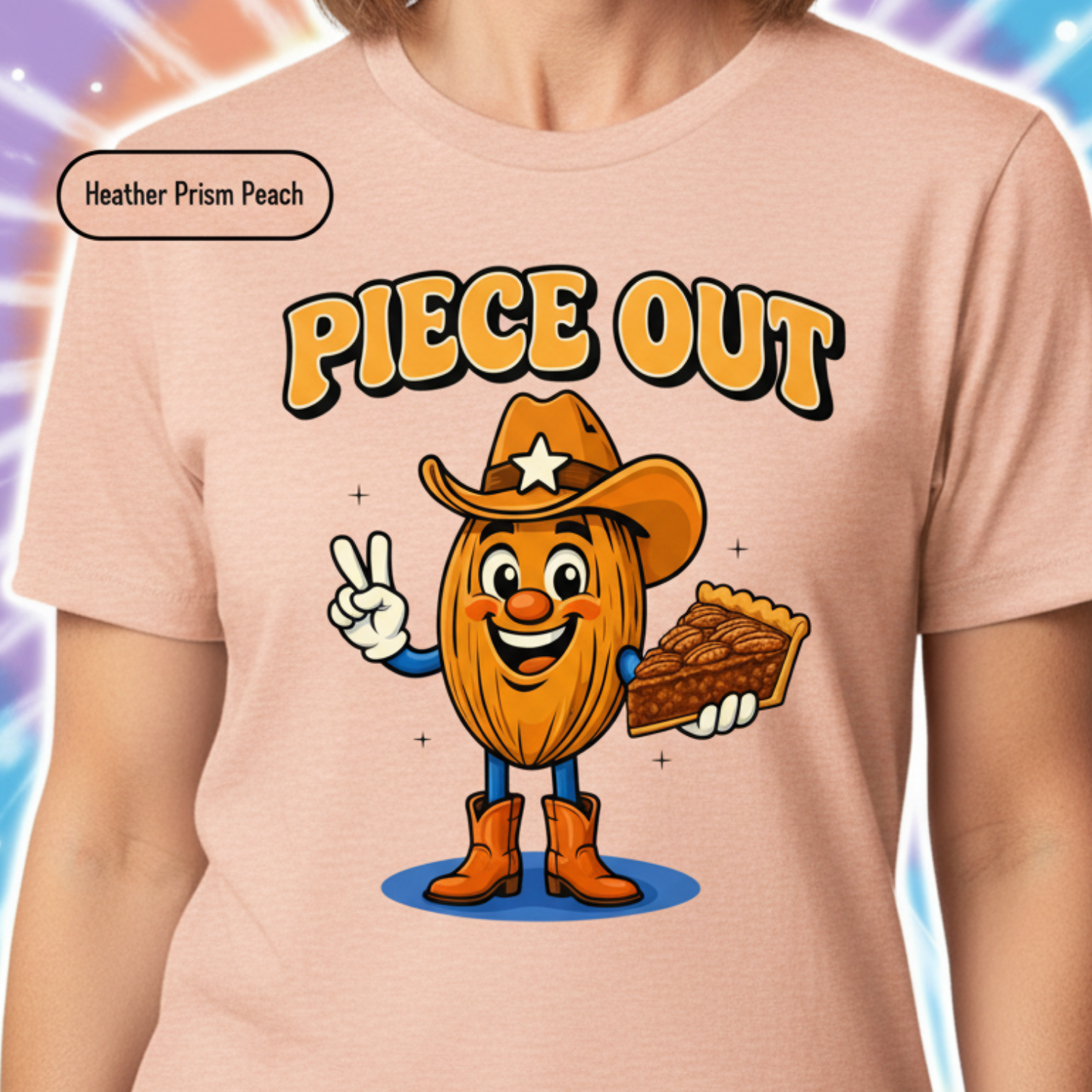 etro Peace Out shirt styled in warm Heather Prism Peach
