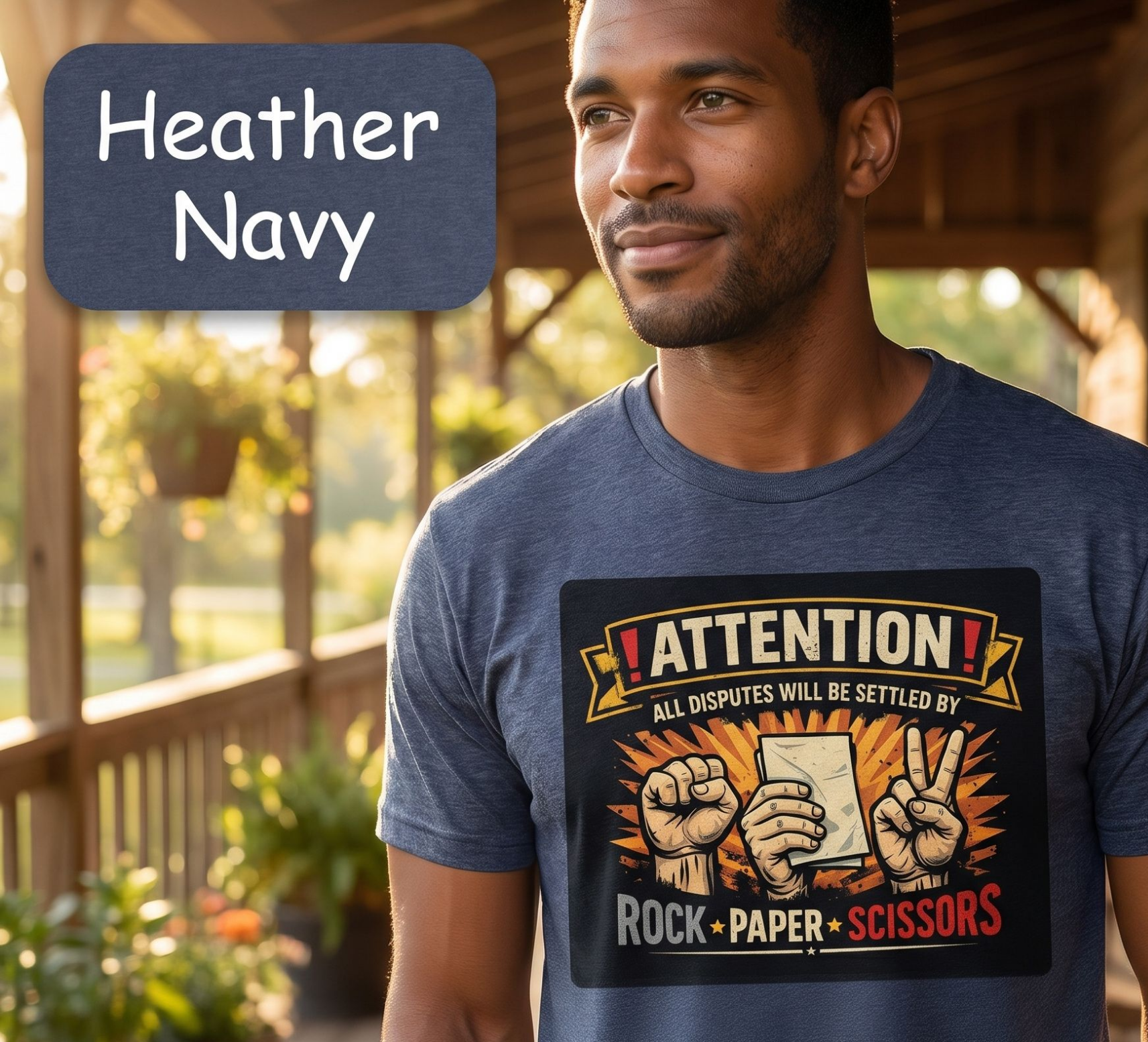 Attention! All Disputes Will Be Settled by Rock Paper Scissors  –  Bella Canvas Unisex T-Shirt