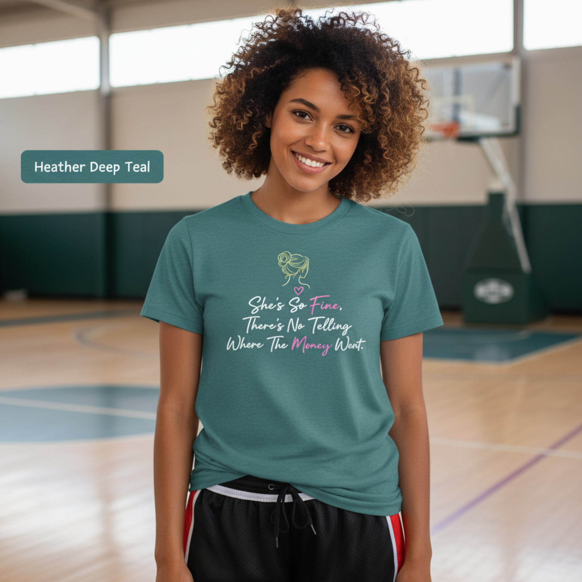 She's So Fine Unisex Minimalist Graphic Tee - Bella+Canvas 3001 Cotton Script T-Shirt