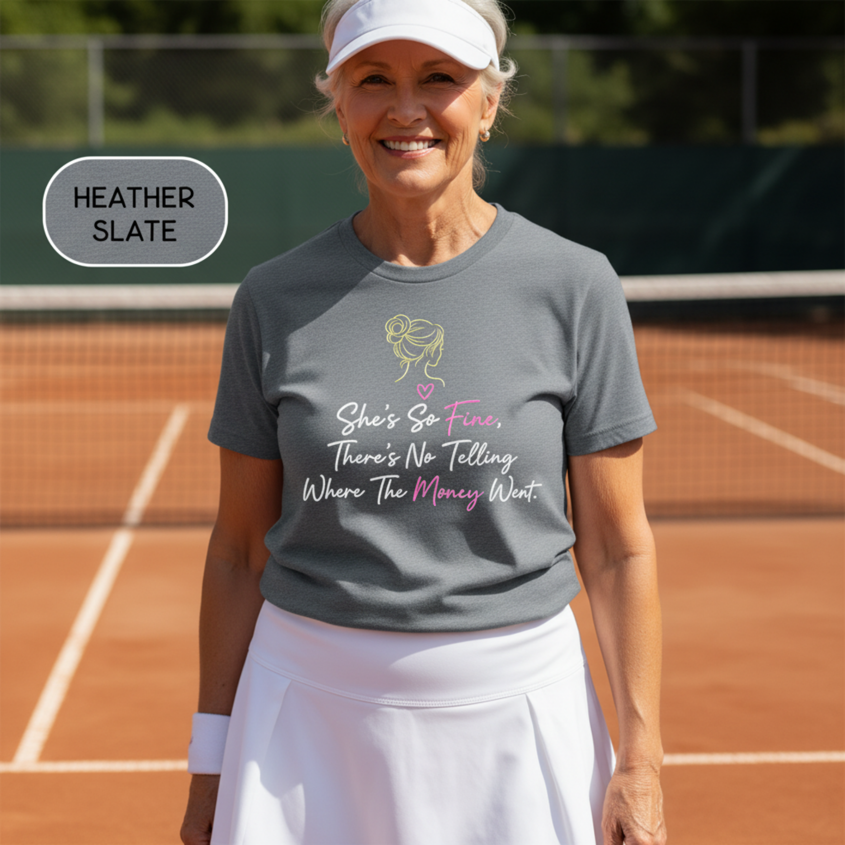 She's So Fine Unisex Minimalist Graphic Tee - Bella+Canvas 3001 Cotton Script T-Shirt