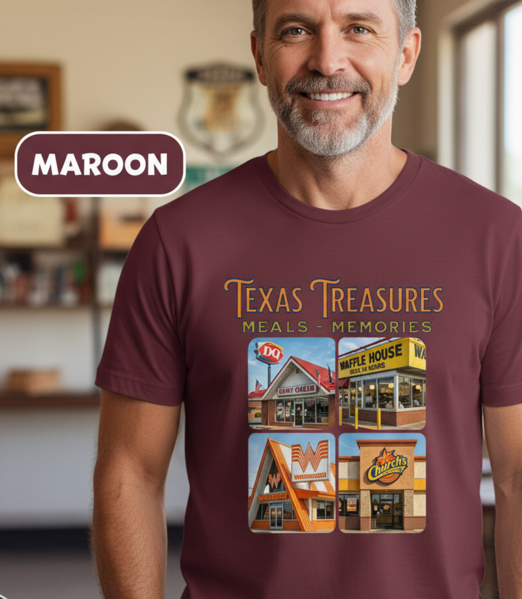 Texas Treasures Tee  |  Iconic Eateries  |  Road Trip  | Lone Star Favorites