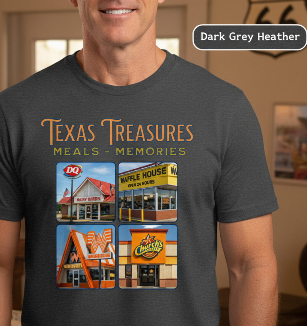 Texas Treasures Tee  |  Iconic Eateries  |  Road Trip  | Lone Star Favorites