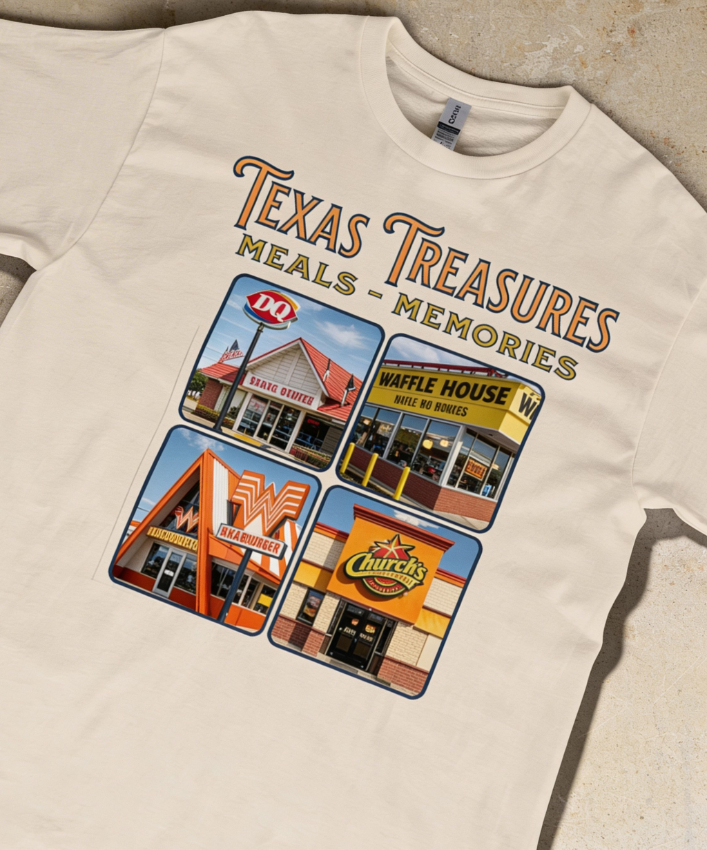 Texas Treasures Tee  |  Iconic Eateries  |  Road Trip  | Lone Star Favorites