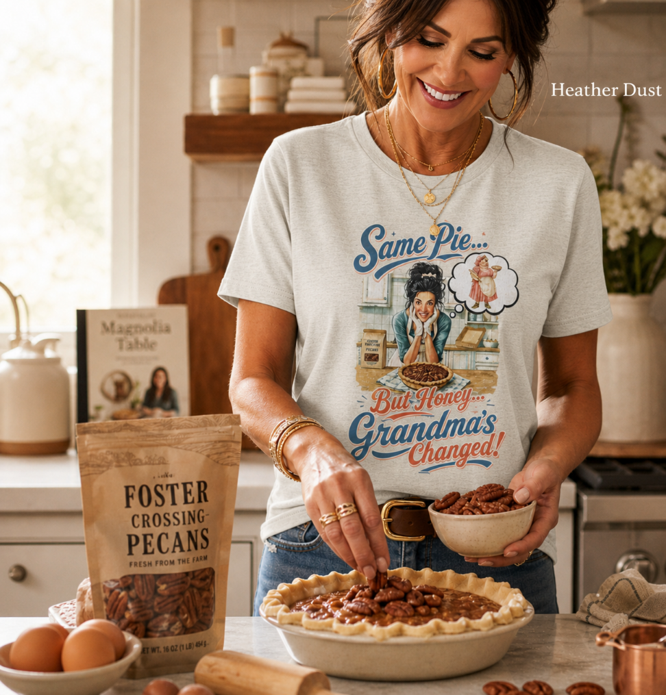 "Same Pie, Grandma’s Changed" Funny Graphic Tee – Retro Pecan Pie Baking Shirt & Novelty Gift for Modern Grandmas