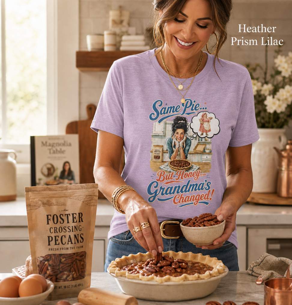 "Same Pie, Grandma’s Changed" Funny Graphic Tee – Retro Pecan Pie Baking Shirt & Novelty Gift for Modern Grandmas
