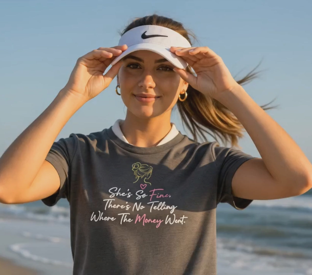 She's So Fine Unisex Minimalist Graphic Tee - Bella+Canvas 3001 Cotton Script T-Shirt