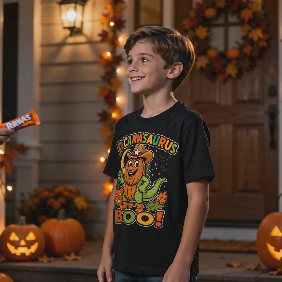 Halloween Boo Tee Shirt Spooky Dinosaur Gift for Youth and Kids