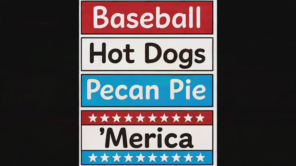 Merica Patriotic Tee – 4th of July & 250 Wear - Baseball - Hot Dogs - Pecan Pie