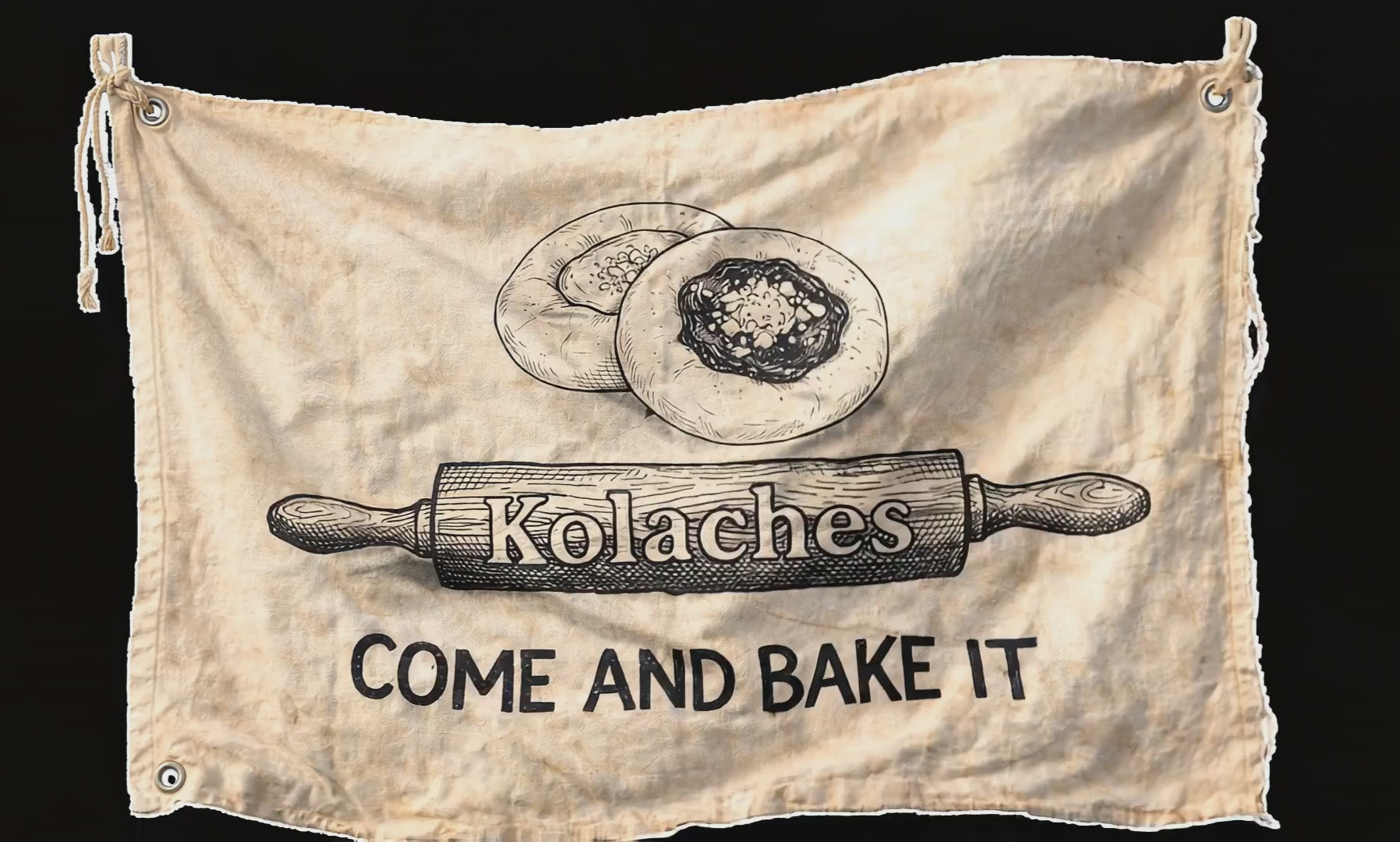 Texas Kolache Flag Tee - Come and Bake It  - Nostalgic Prism Colors